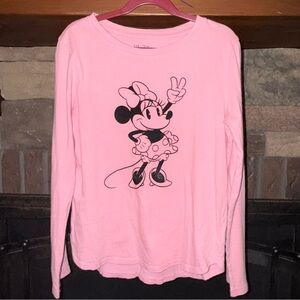 Disney Minnie Mouse Pink Kids Long Sleeve Shirt by Gap Kids